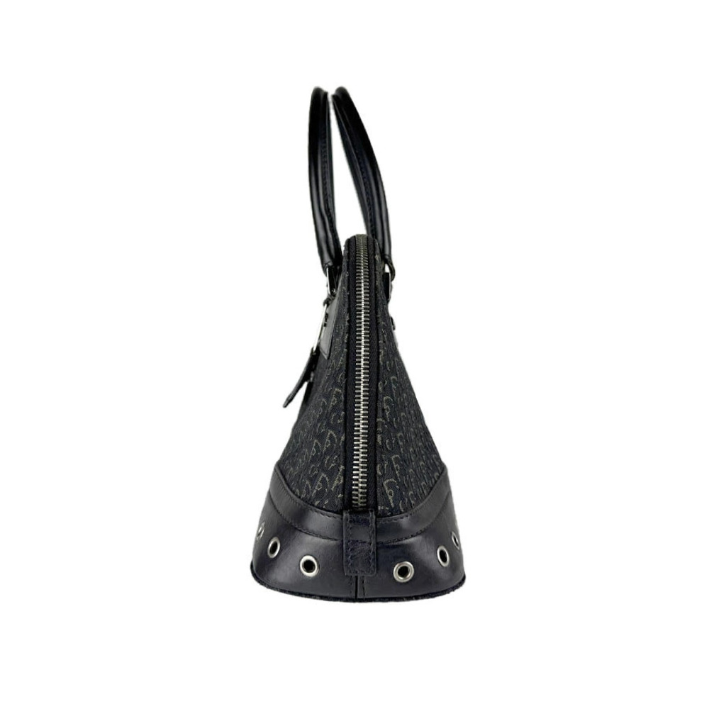 Dior Christian black leather  handbag canvas